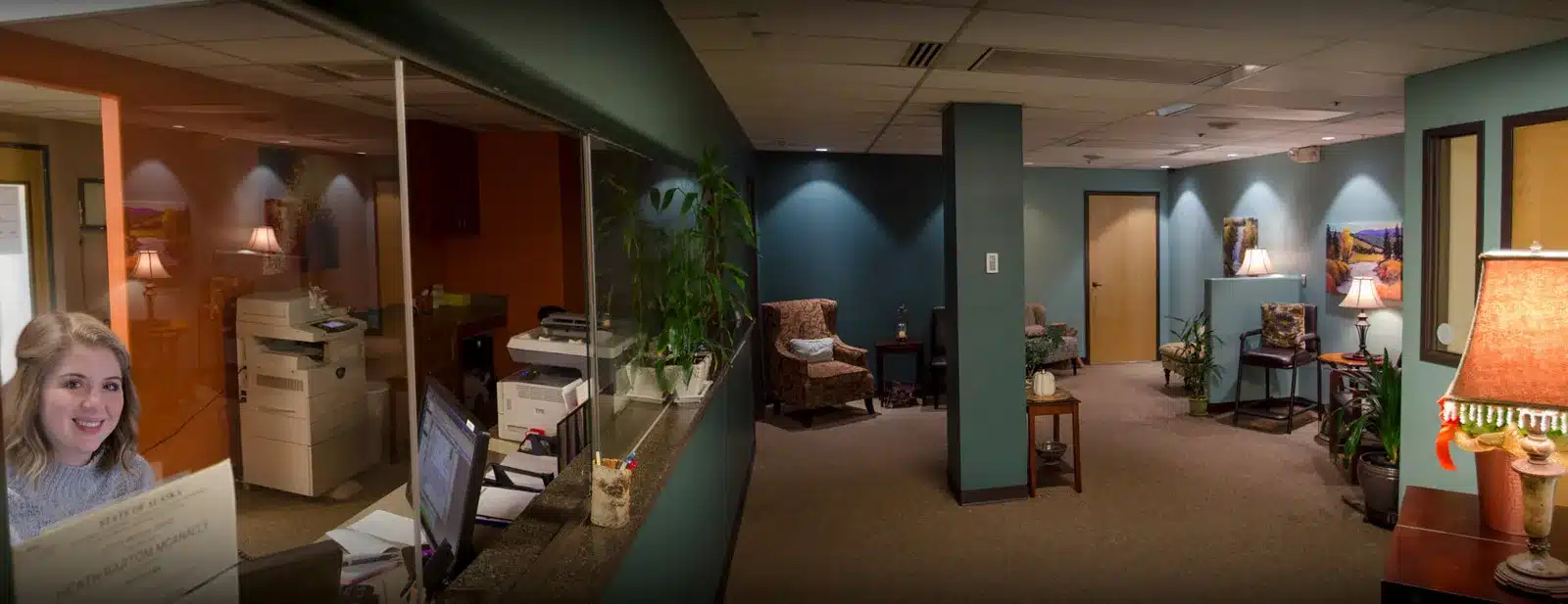 Professional office interior photographed for a business website and Google listing