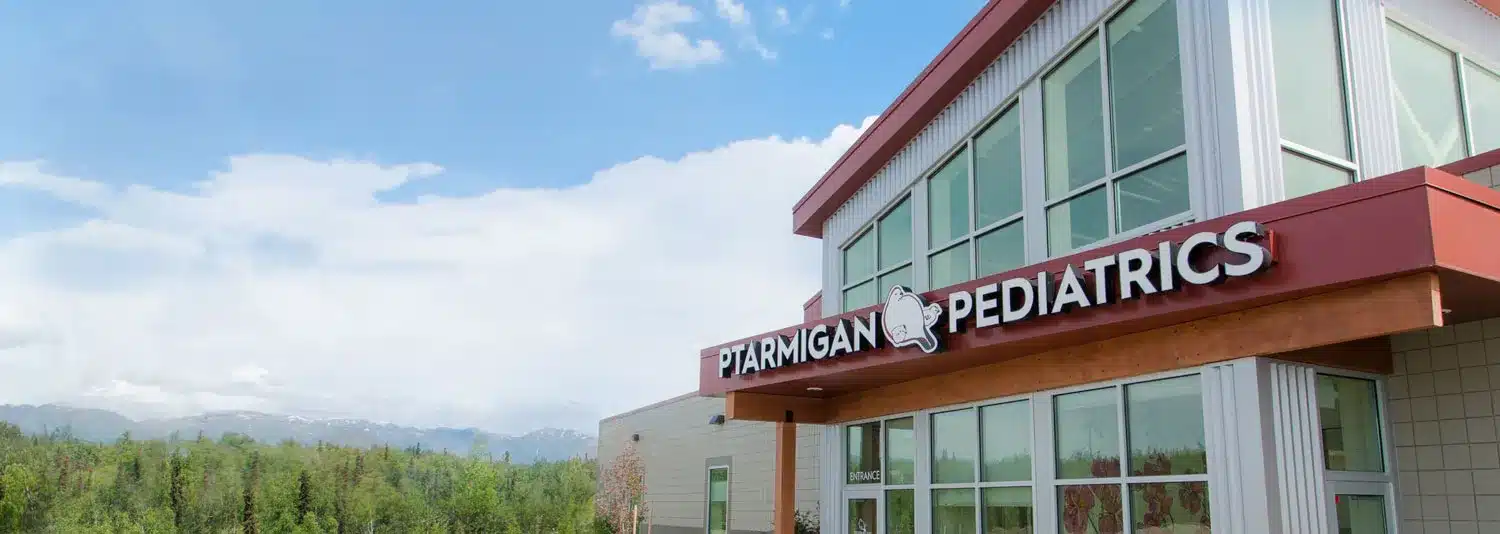 Ptarmigan Pediatrics building in the Mat-Su Valley, a Hatcher Digital medical website design client